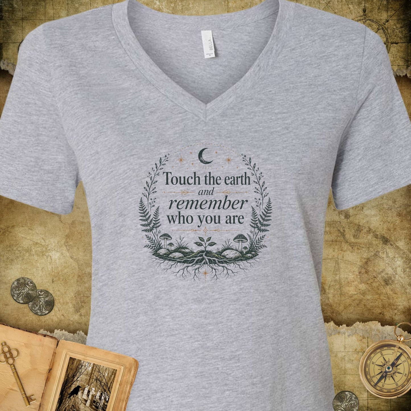 Touch The Earth V-Neck T-Shirt