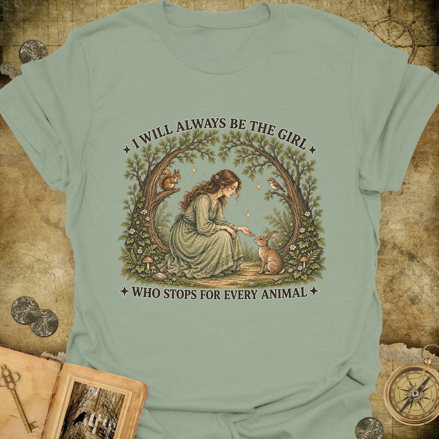 The Girl Who Stops For Animals T-Shirt