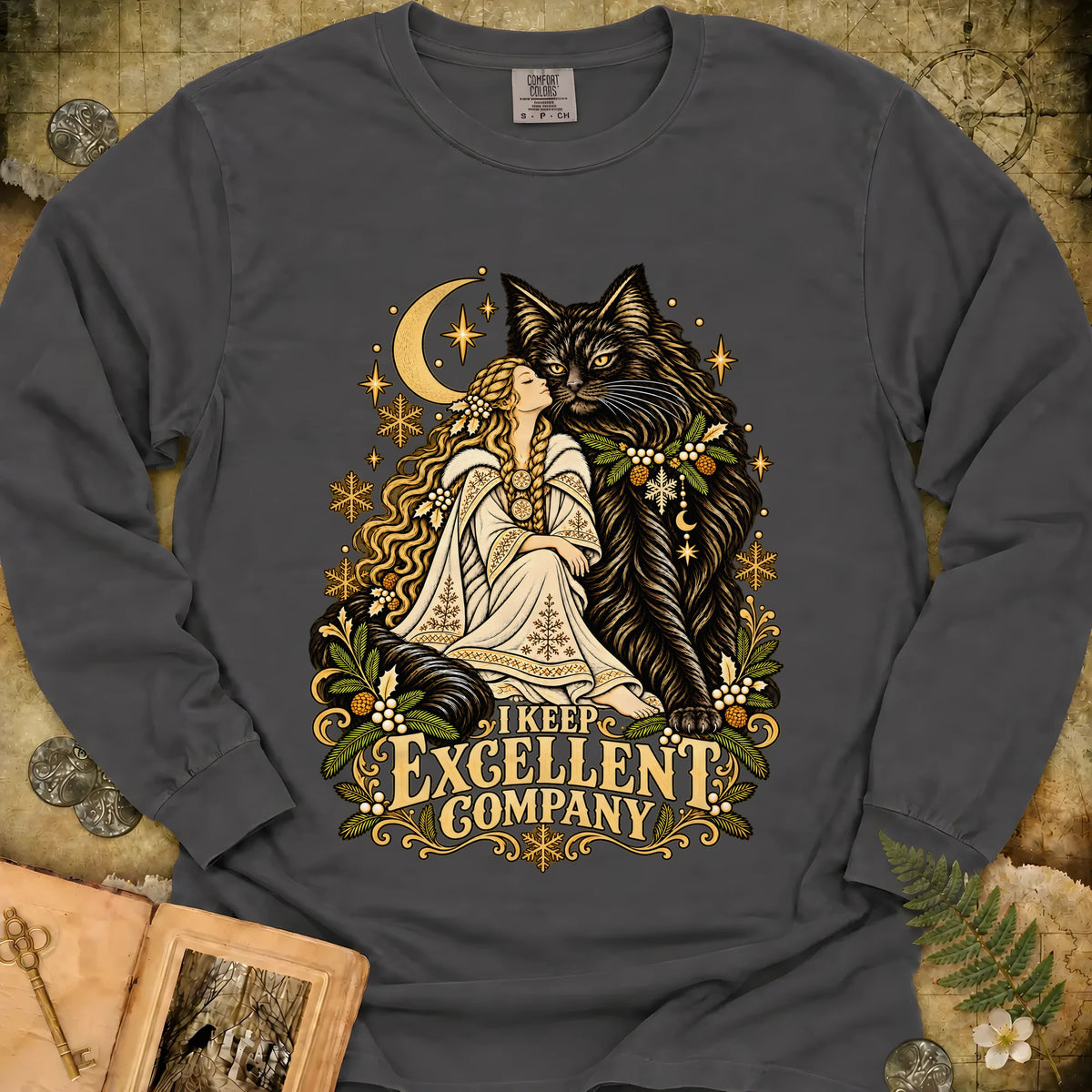 I Keep Excellent Company Long Sleeve T-Shirt - Pepper