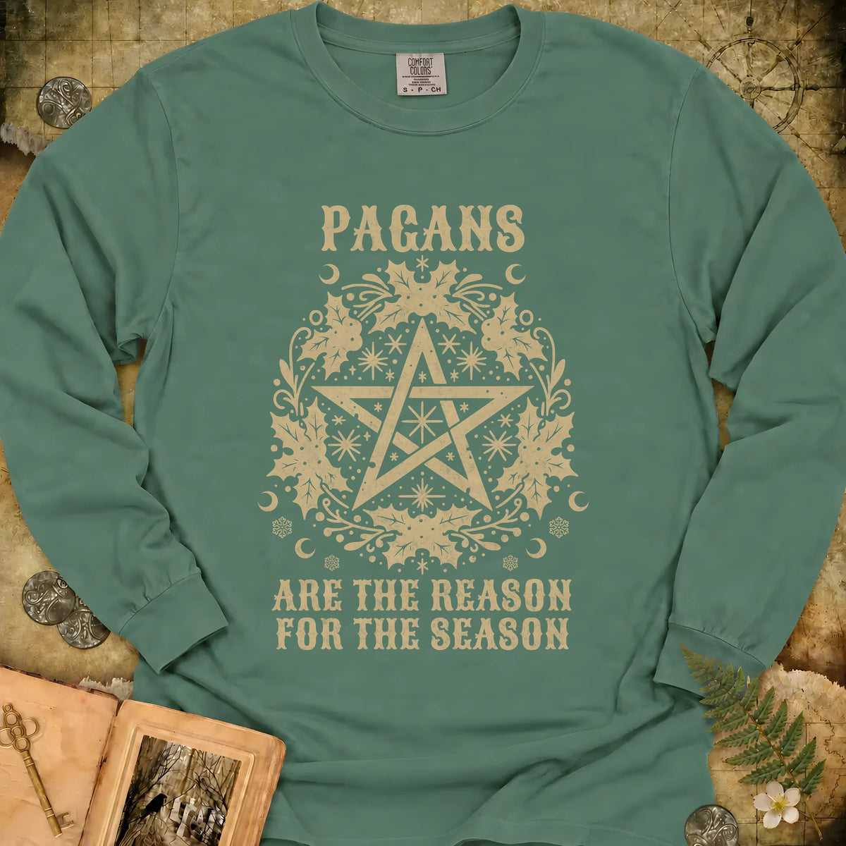 Pagan Season Long Sleeve T-Shirt - Light Green