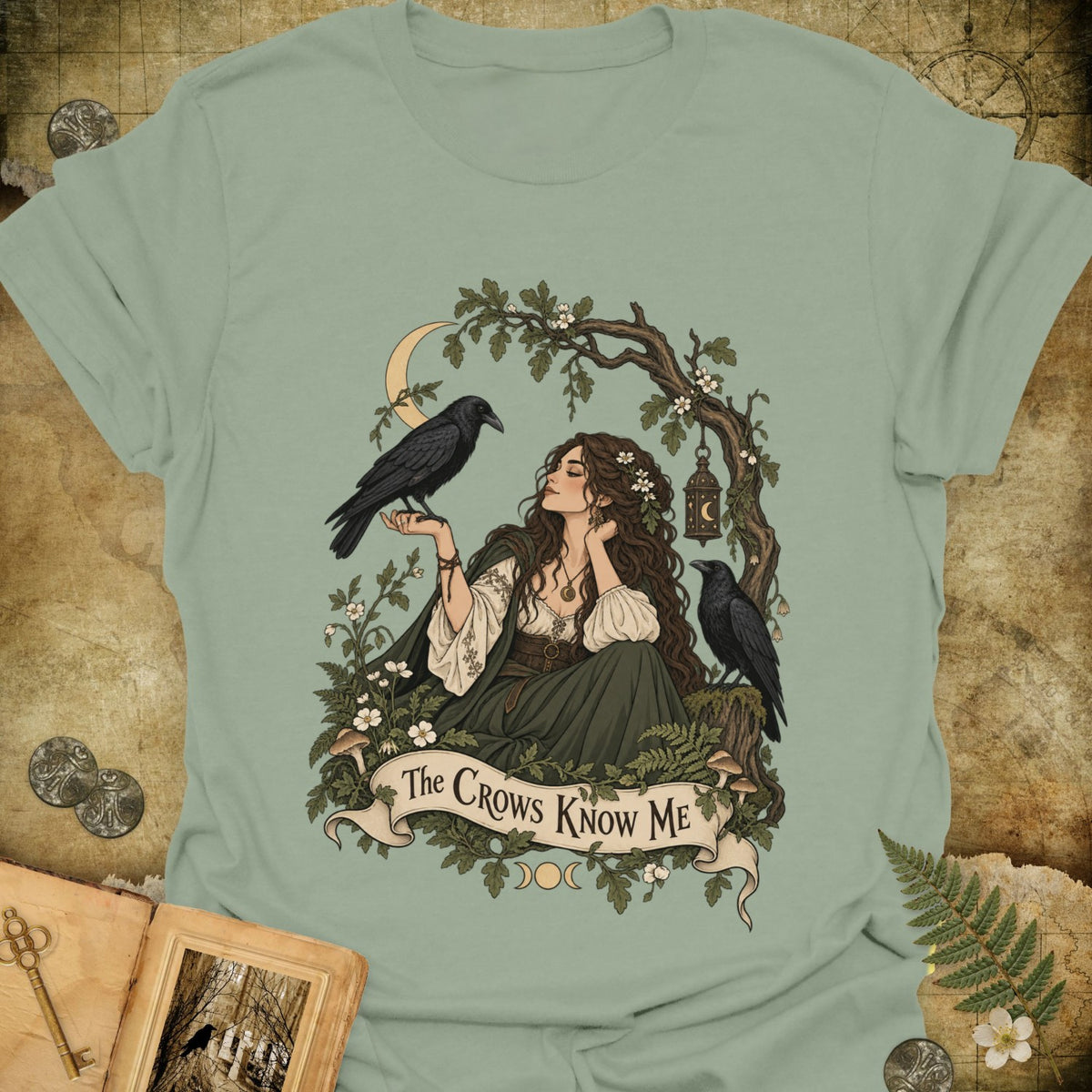 TLWIF Studio | Sage | The Crows Know Me T-Shirt
