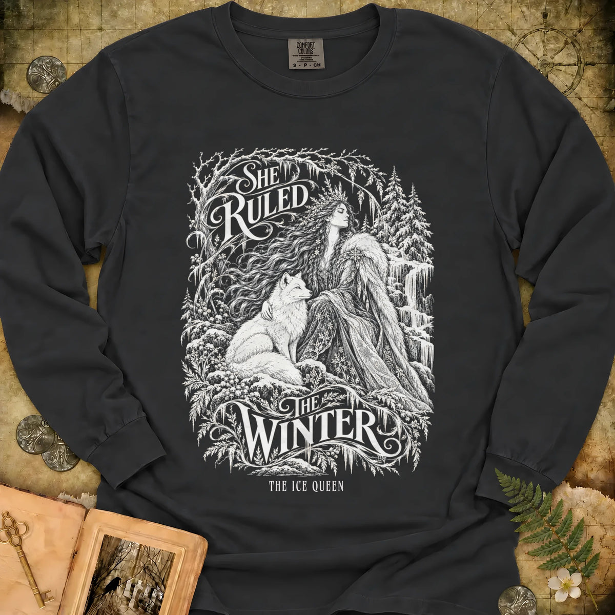 She Ruled Winter Long Sleeve T-Shirt - Black