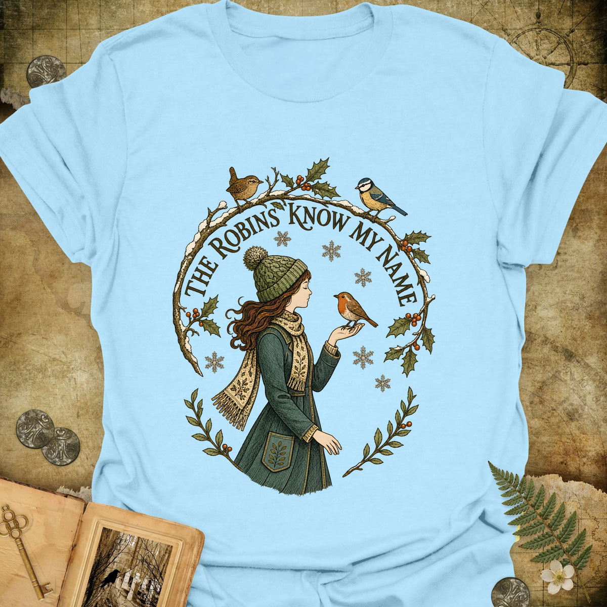 The Robins Know My Name T-Shirt - Light Blue