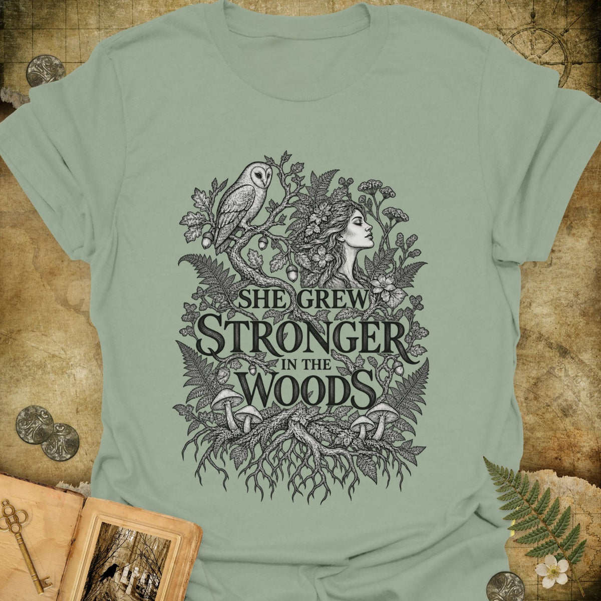 TLWIF Studio | Sage | Stronger in the Woods T-Shirt
