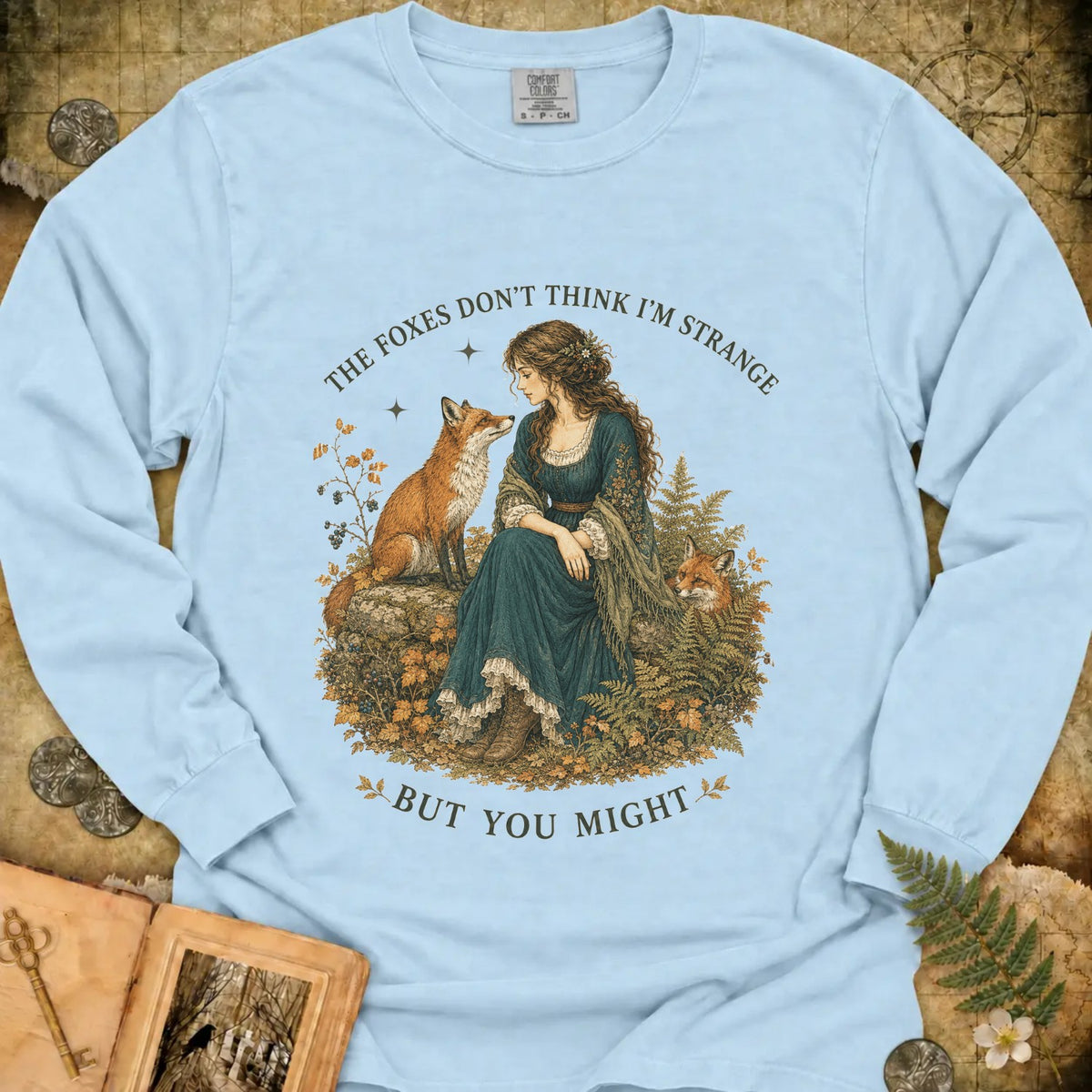 TLWIF Studio | Chambray | Fox Friends Long Sleeve T-Shirt