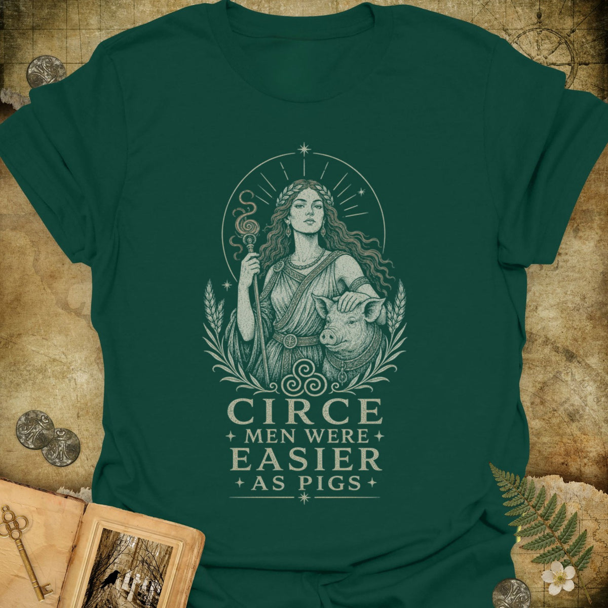 TLWIF Studio | Forest Green | Circe - Easier As Pigs T-Shirt