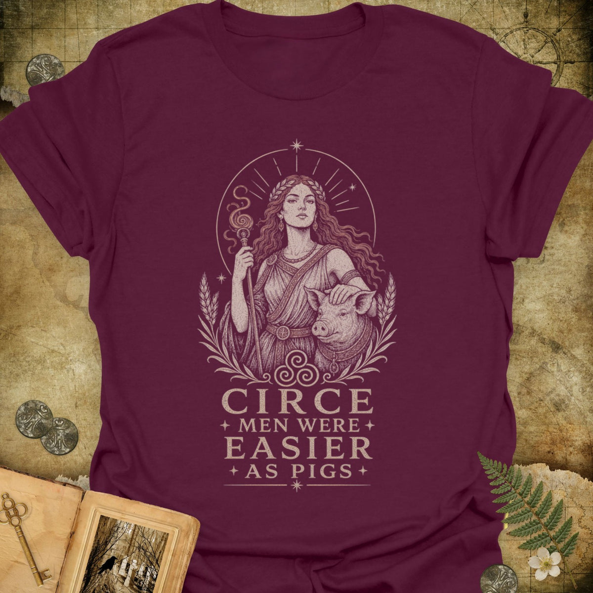 TLWIF Studio | Maroon | Circe - Easier As Pigs T-Shirt