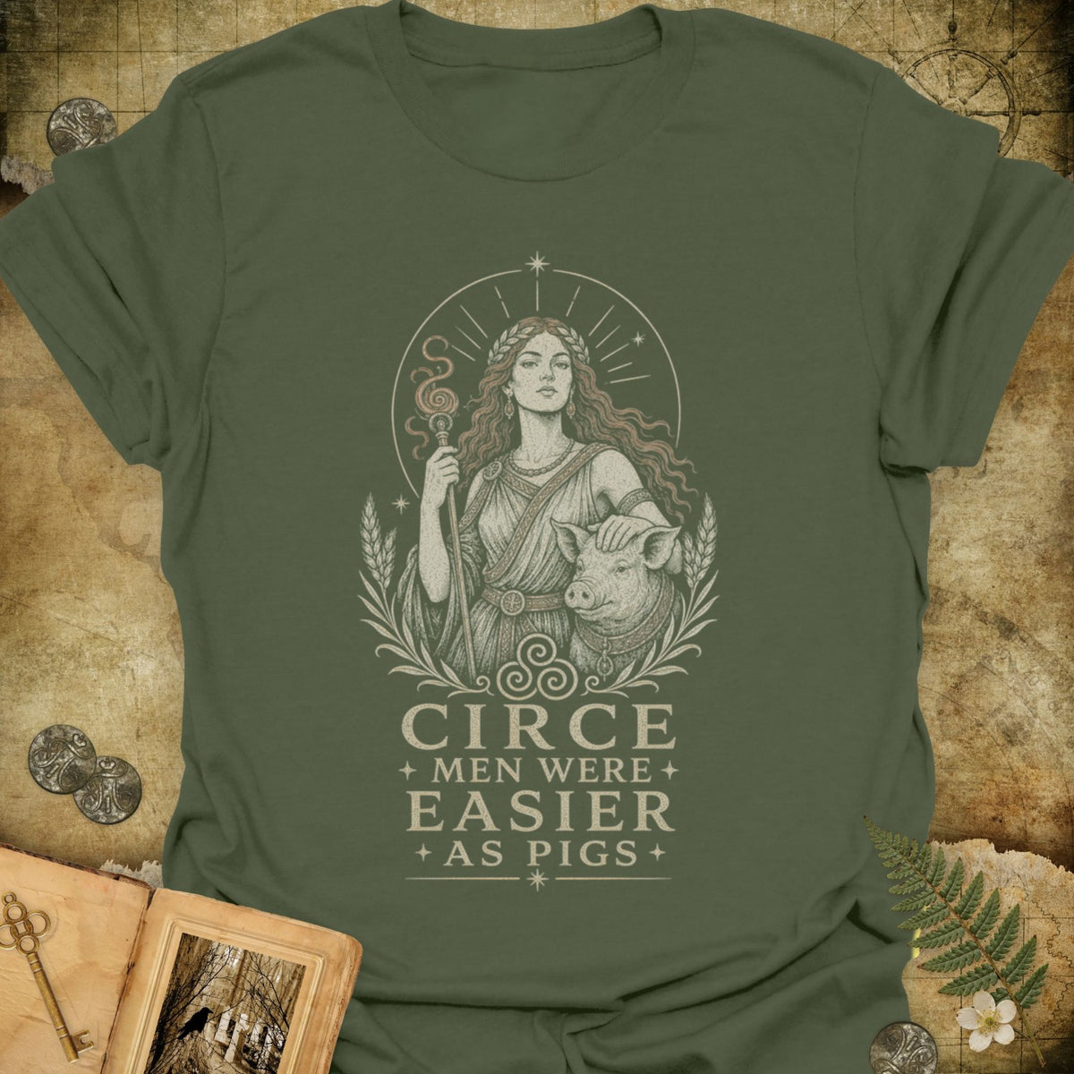 TLWIF Studio | Military Green | Circe - Easier As Pigs T-Shirt