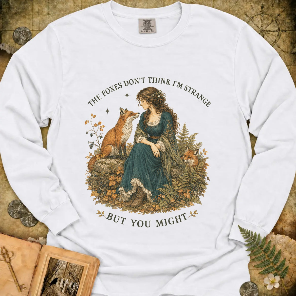 TLWIF Studio | White | Fox Friends Long Sleeve T-Shirt
