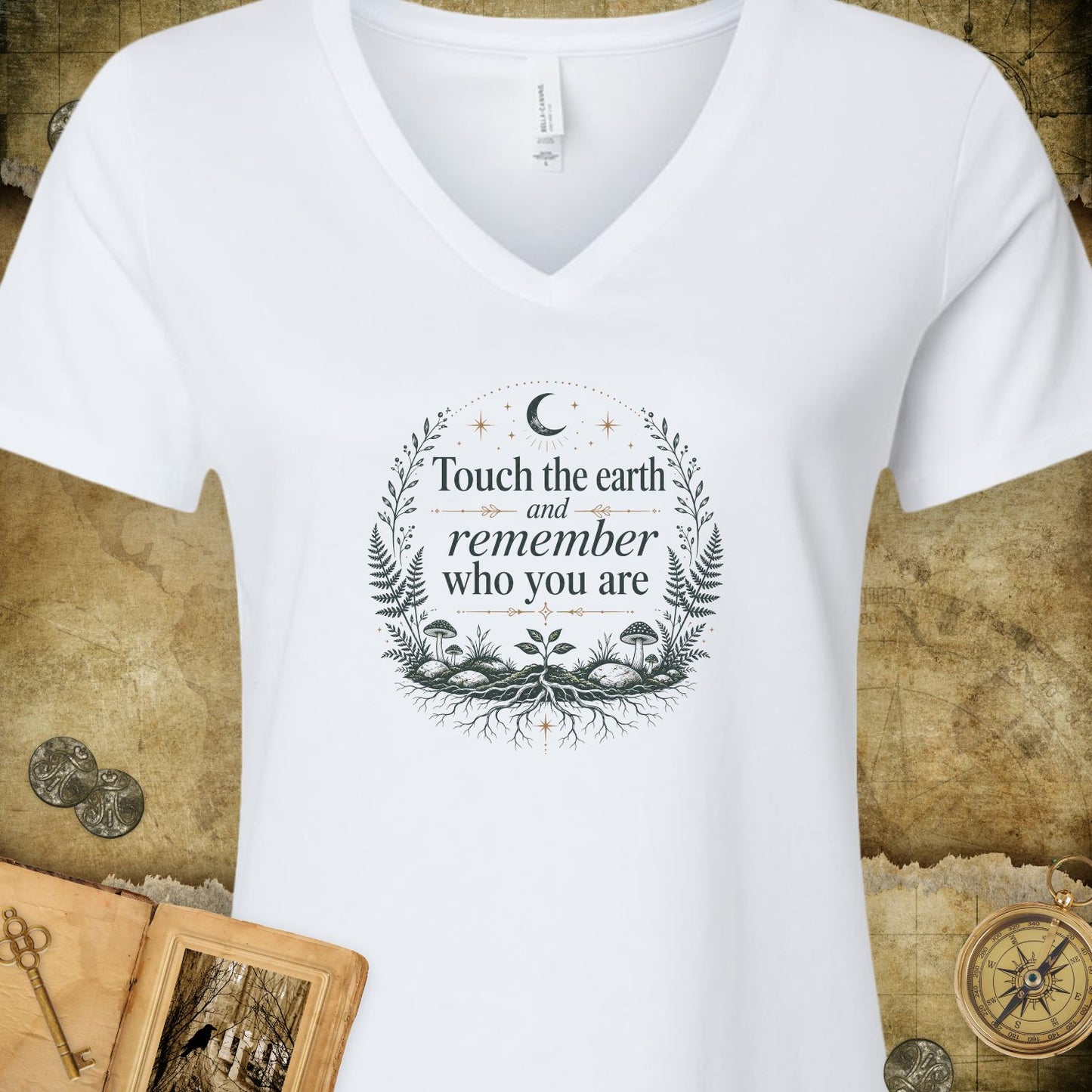 Touch The Earth V-Neck T-Shirt