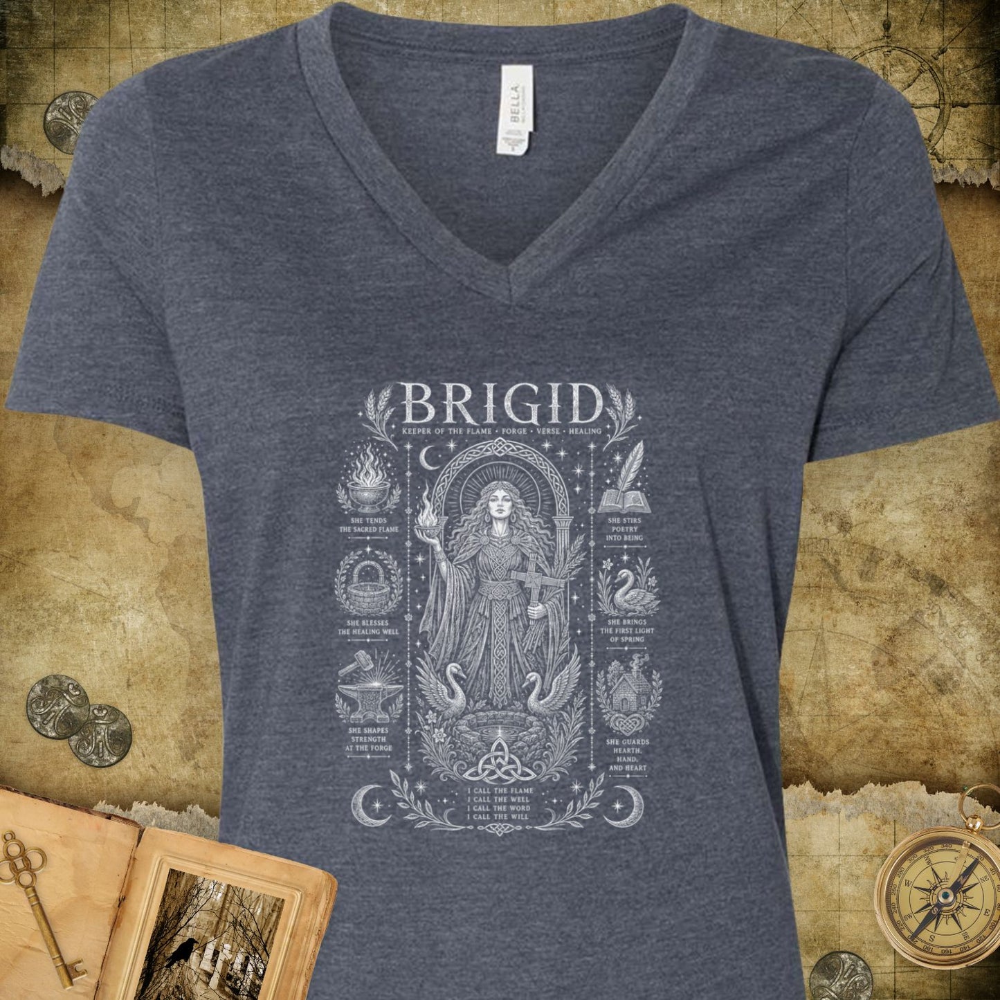 Brigid - The Flame V-Neck T-Shirt