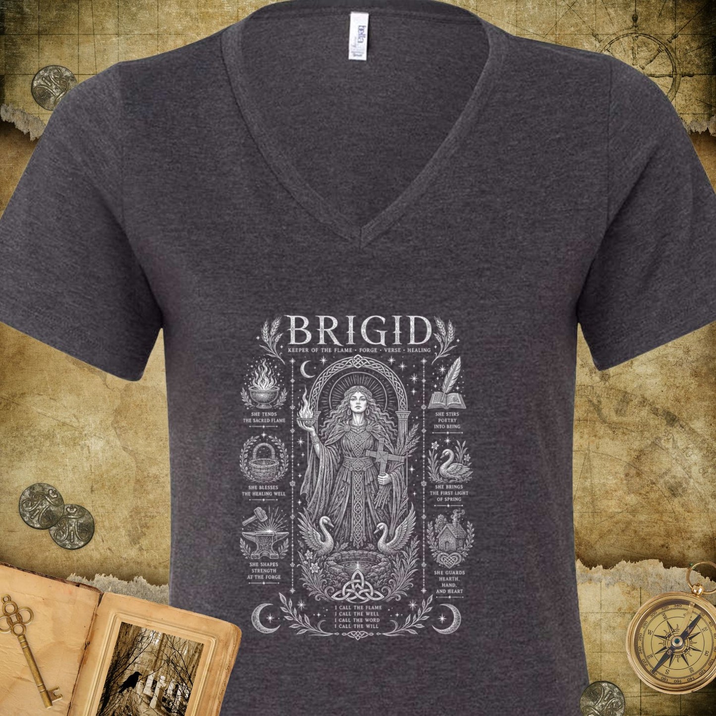 Brigid - The Flame V-Neck T-Shirt