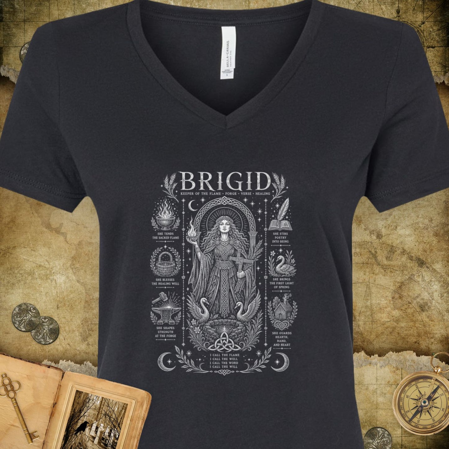 Brigid - The Flame V-Neck T-Shirt