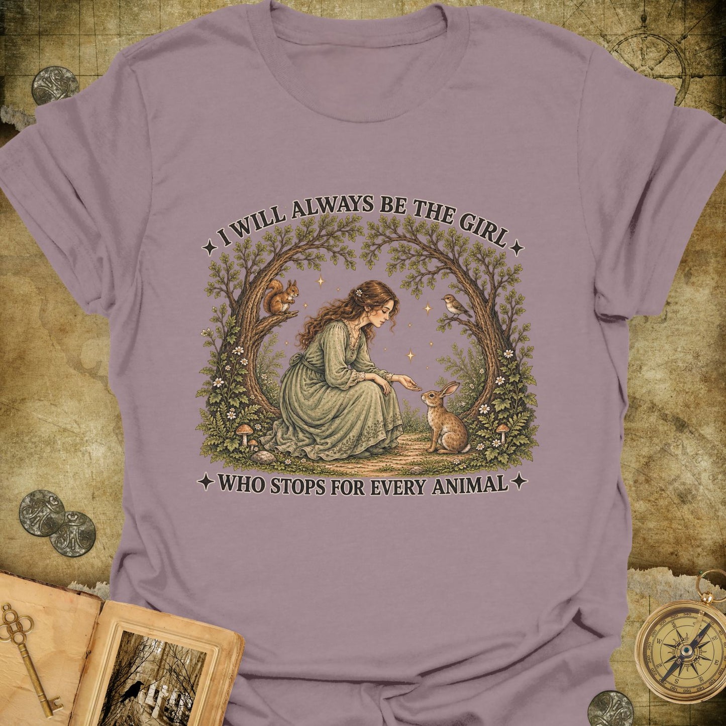 The Girl Who Stops For Animals T-Shirt