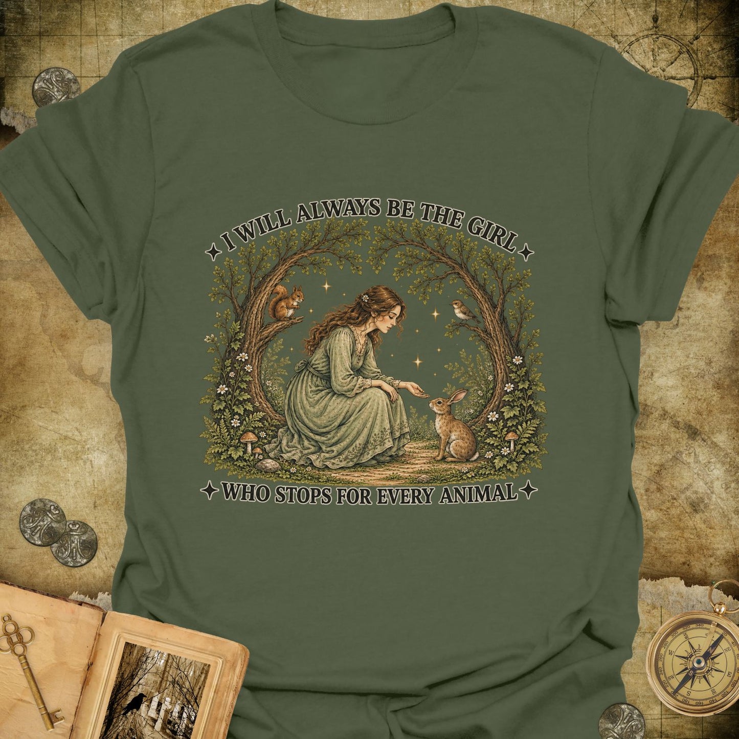 The Girl Who Stops For Animals T-Shirt