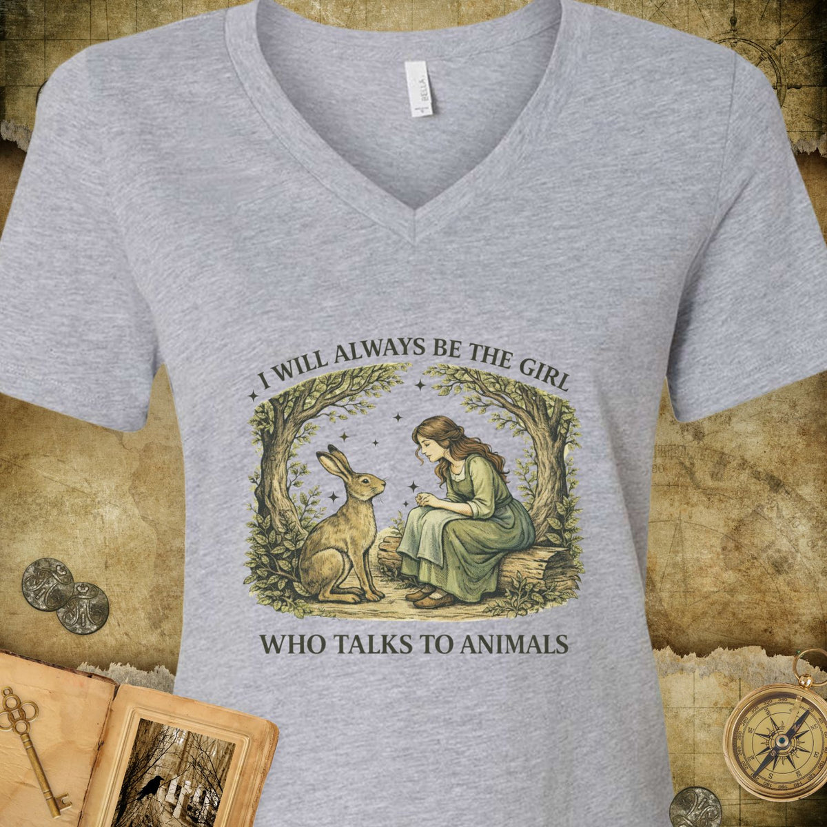 Talks To Animals V-Neck T-Shirt