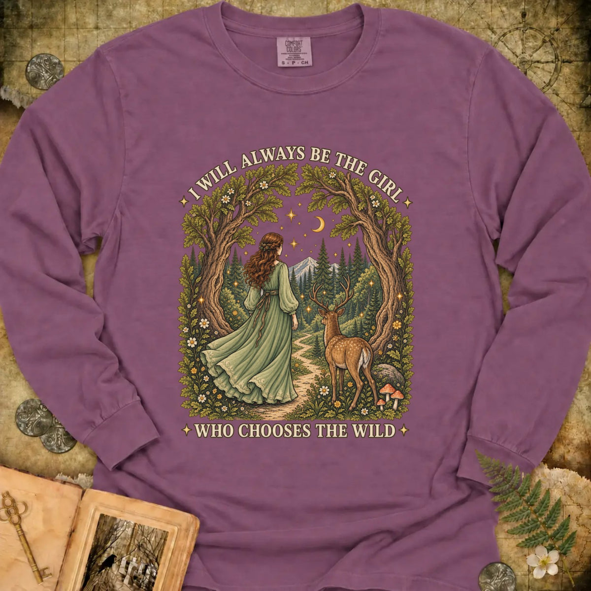 The Girl Who Chooses The Wild Long Sleeve T-Shirt