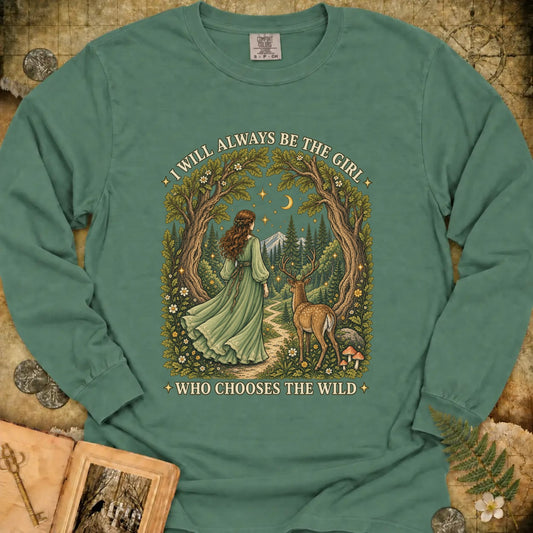 The Girl Who Chooses The Wild Long Sleeve T-Shirt