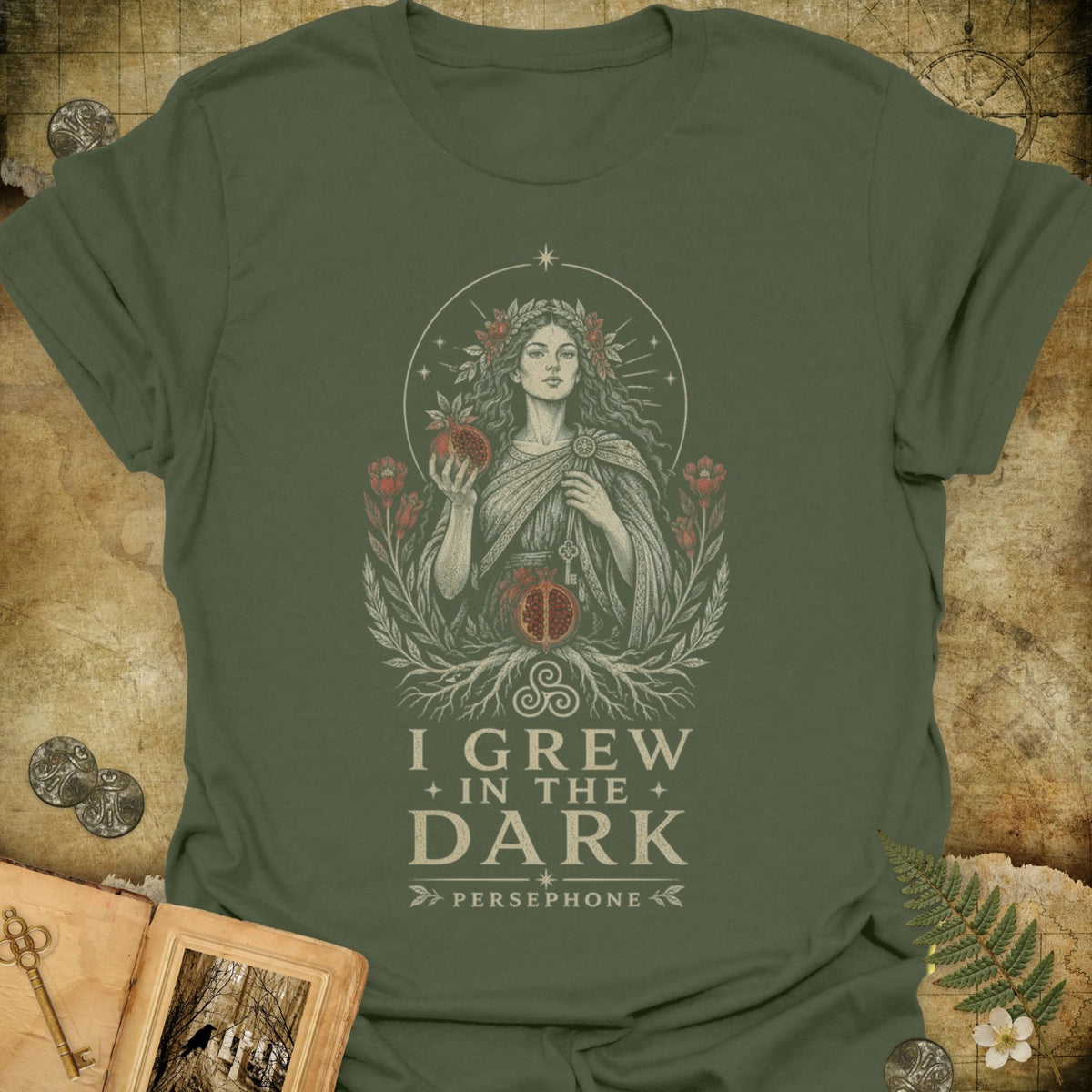 TLWIF Studio | Military Green | Persephone - Grew In The Dark T-Shirt