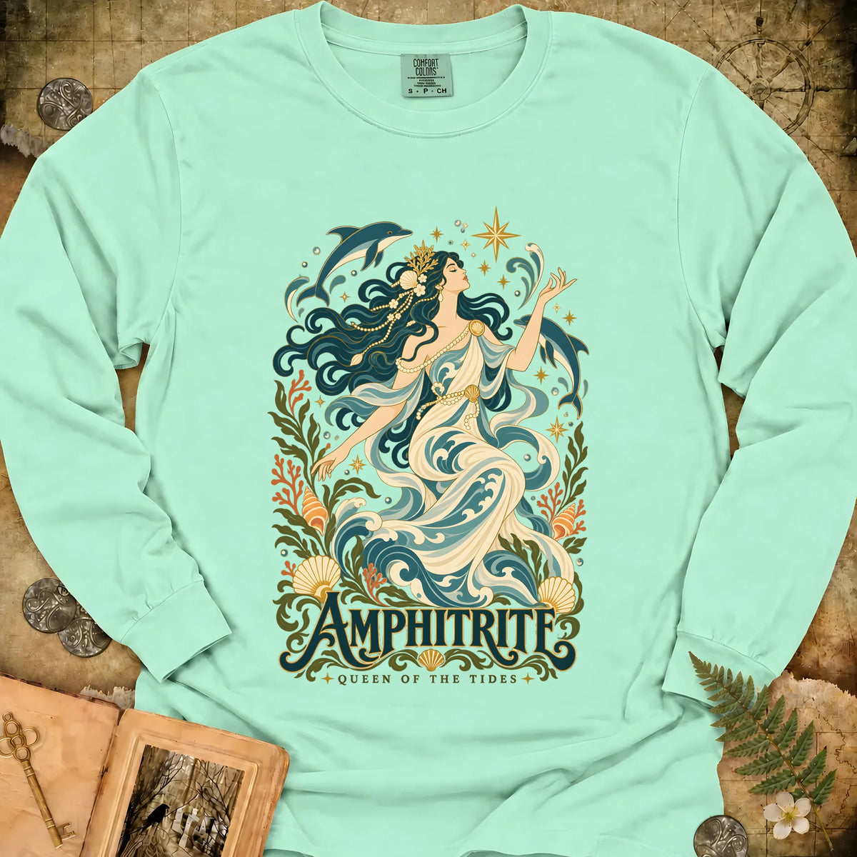 Amphitrite - Queen Of The Tides Long Sleeve T-Shirt - Island Reef
