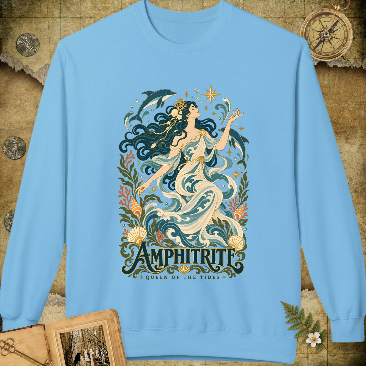 Amphitrite - Queen Of The Tides Sweatshirt - Sky