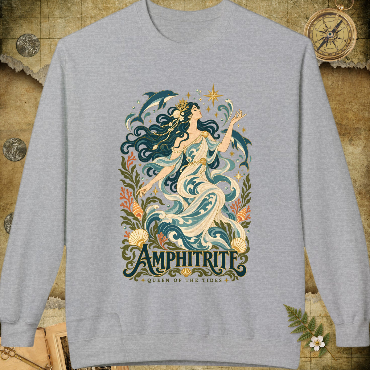 Amphitrite - Queen Of The Tides Sweatshirt - Sport Grey