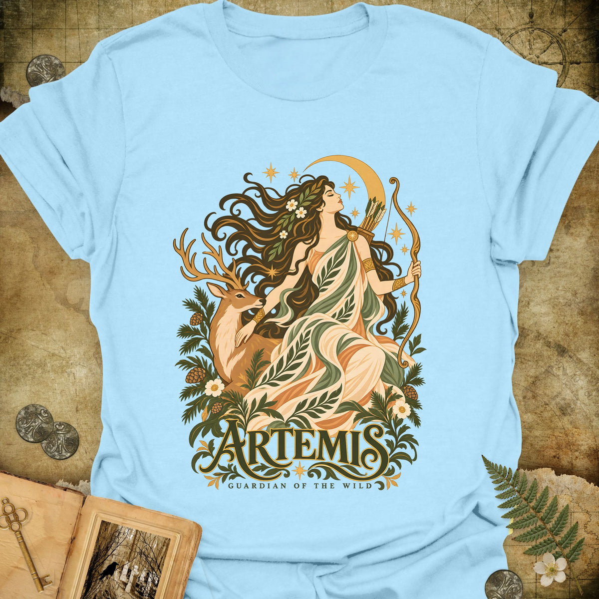 Artemis - Guardian Of The Wild T-Shirt - Light Blue