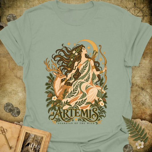 Artemis - Guardian Of The Wild T-Shirt - Sage