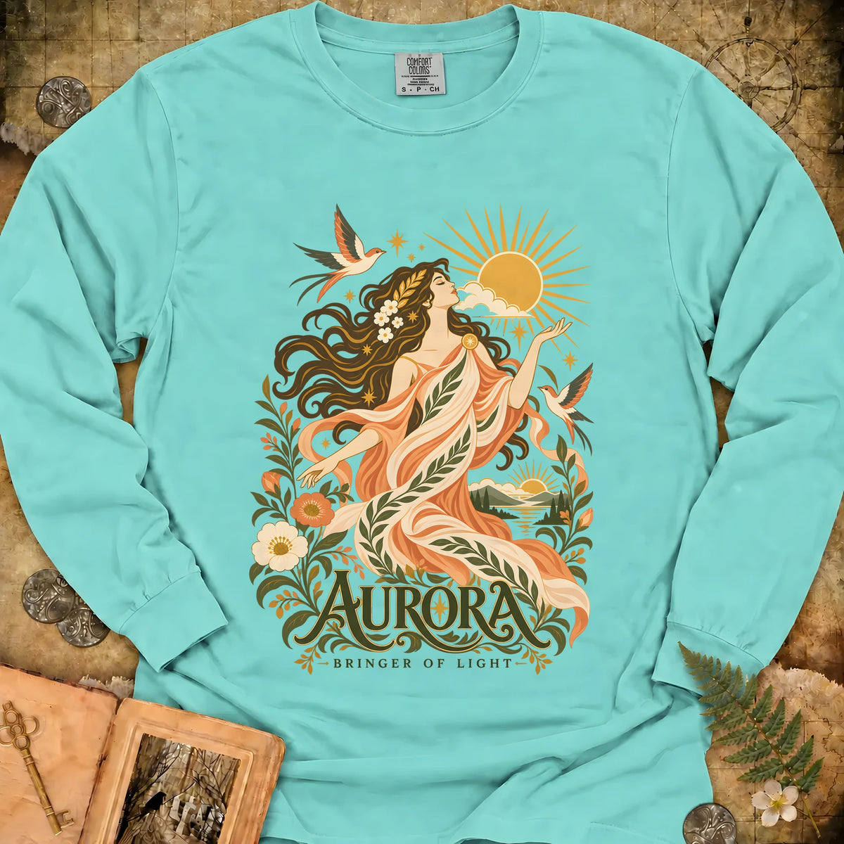 Aurora - Bringer Of Light Long Sleeve T-Shirt - Chalky Mint