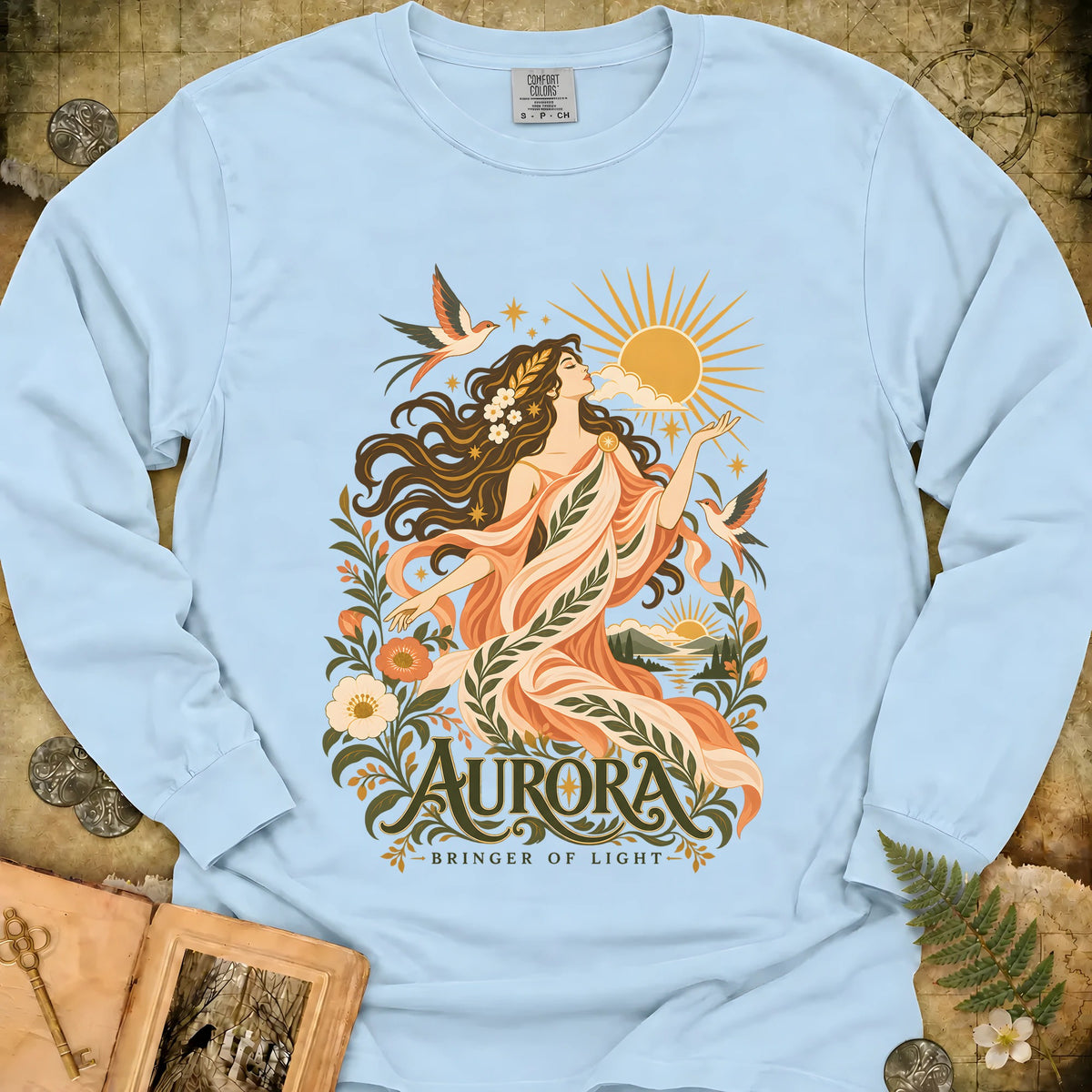 Aurora - Bringer Of Light Long Sleeve T-Shirt - Chambray