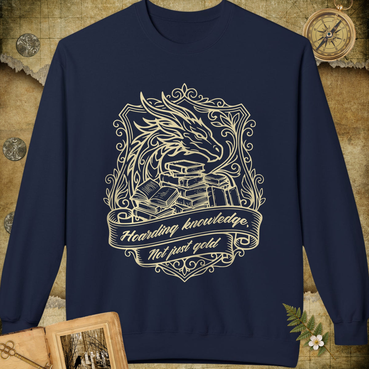 Book Dragon Sweatshirt - Navy