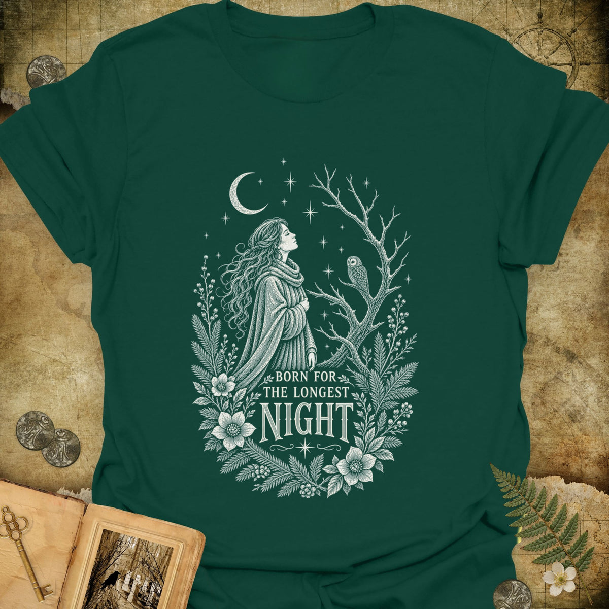 Born For The Longest Night T-Shirt - Forest Green