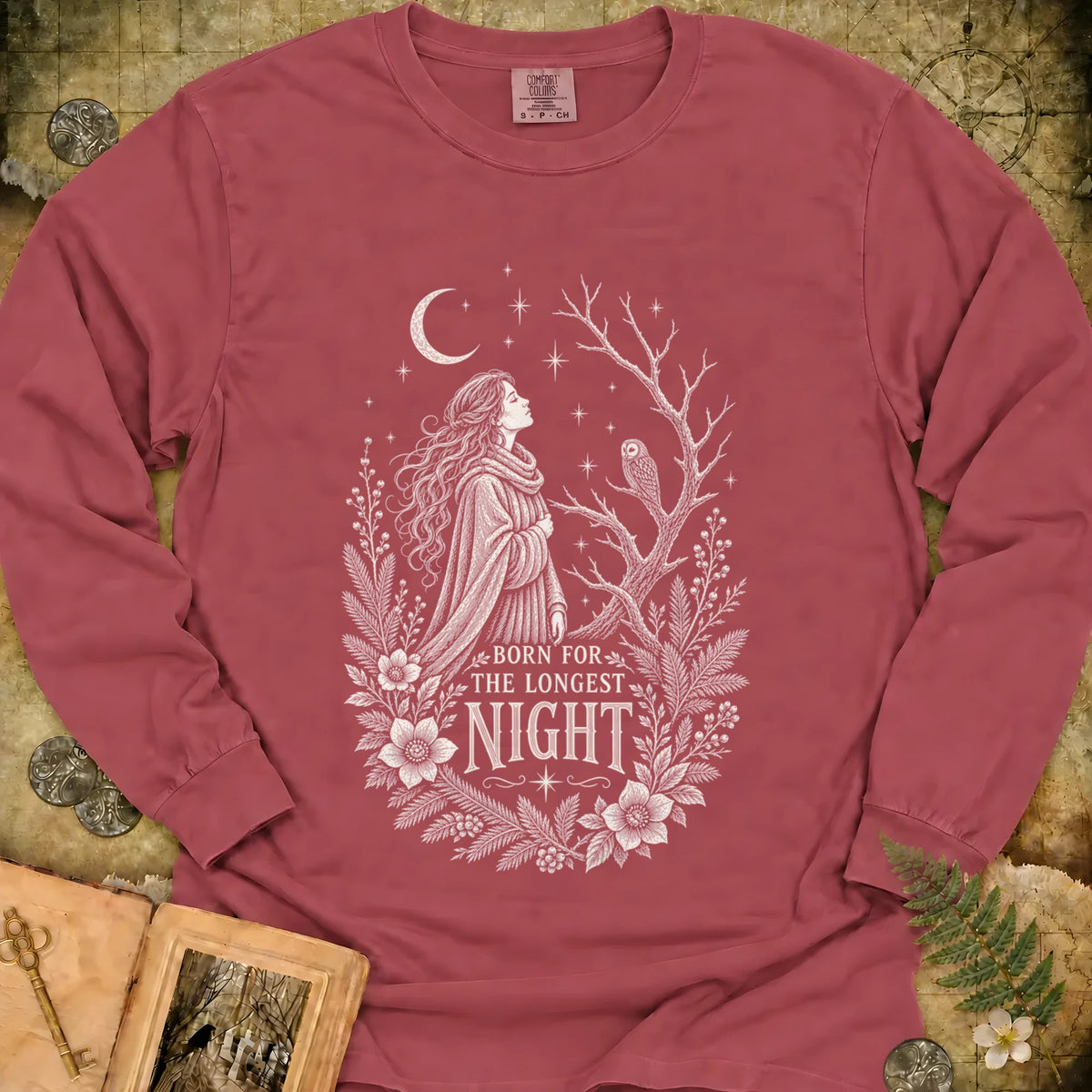 Born For The Longest Night Long Sleeve T-Shirt - Brick