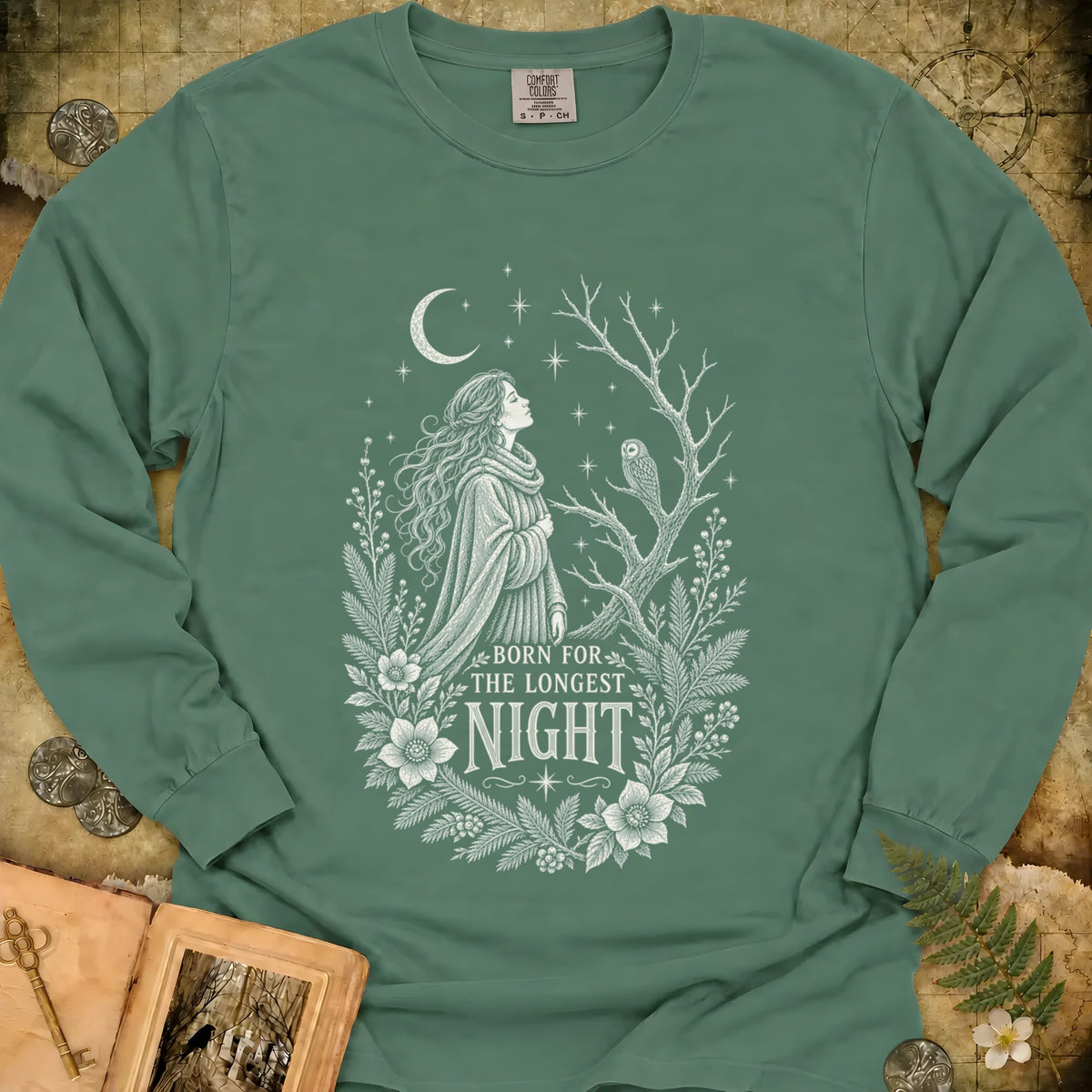 Born For The Longest Night Long Sleeve T-Shirt - Light Green