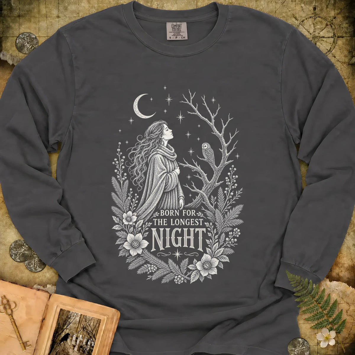 Born For The Longest Night Long Sleeve T-Shirt - Pepper