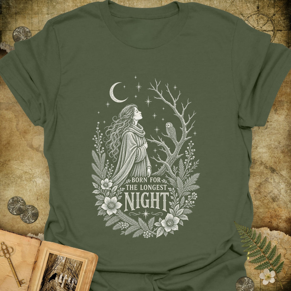 Born For The Longest Night T-Shirt - Military Green
