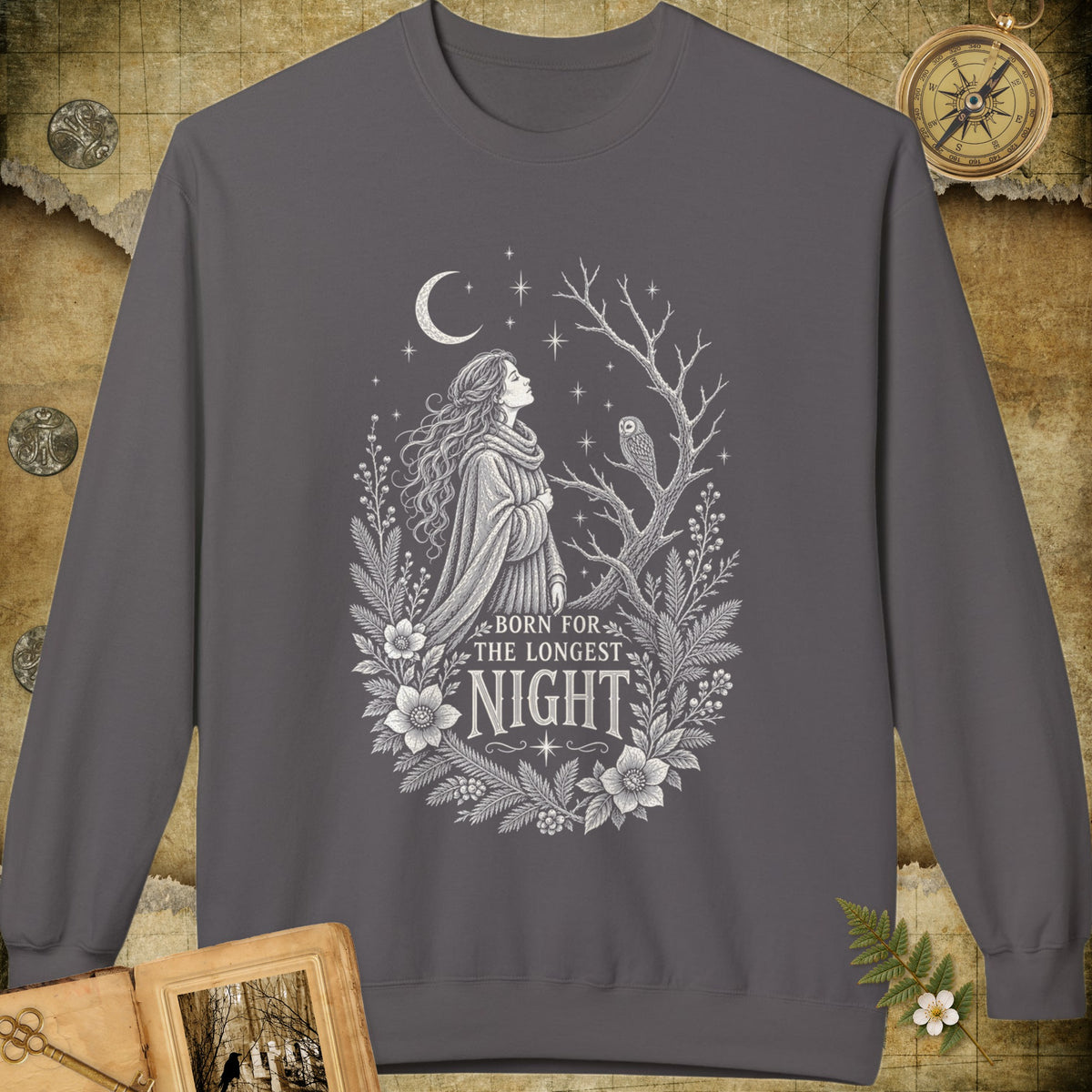 Born For The Longest Night Sweatshirt - Charcoal