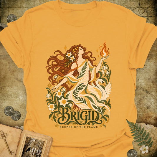 Brigid - Keeper Of The Flame T-Shirt - Gold