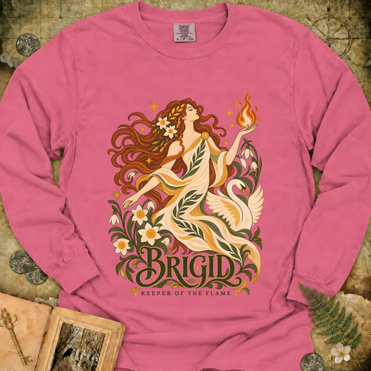 Brigid - Keeper Of The Flame Long Sleeve T-Shirt - Crunchberry