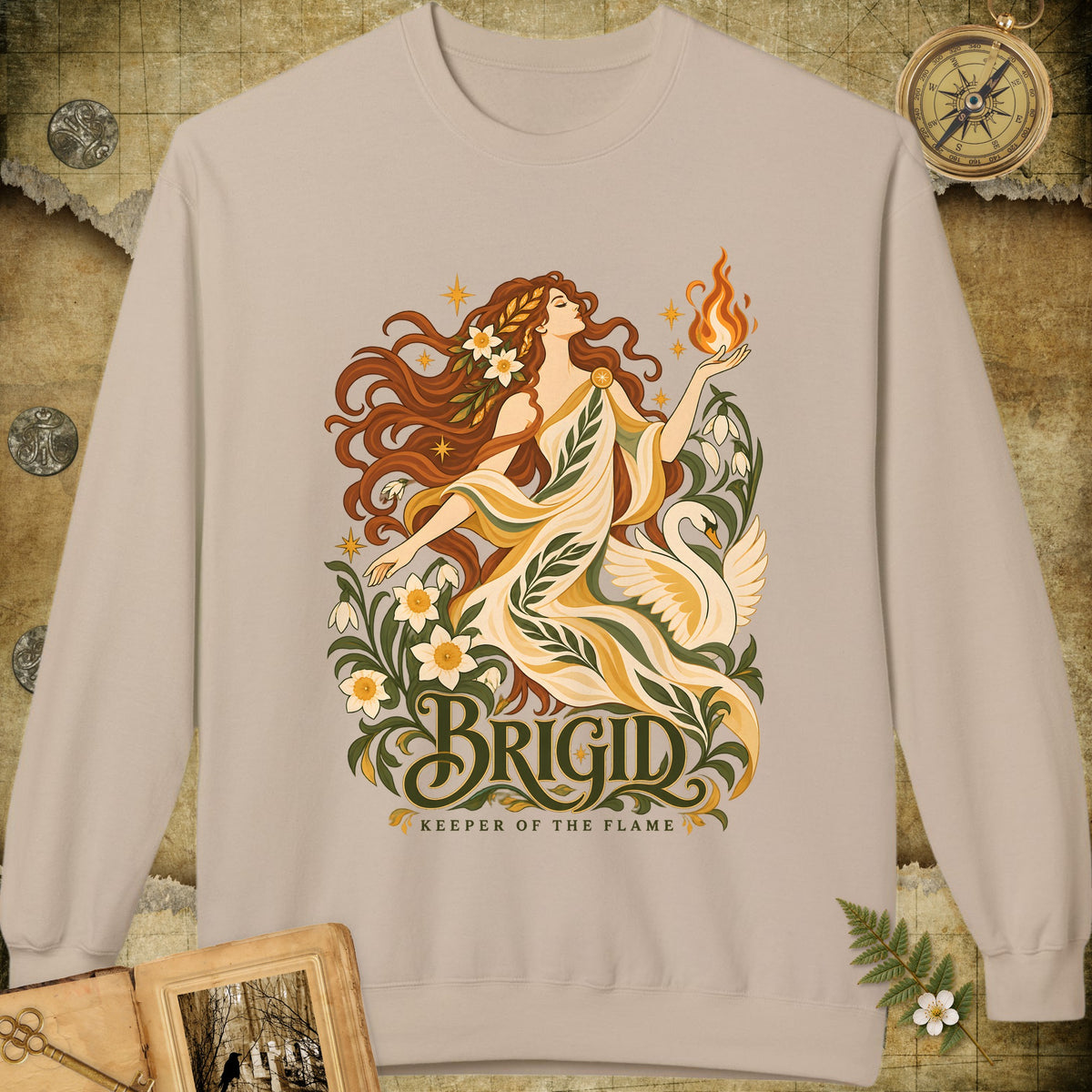 Brigid - Keeper Of The Flame Sweatshirt - Sand