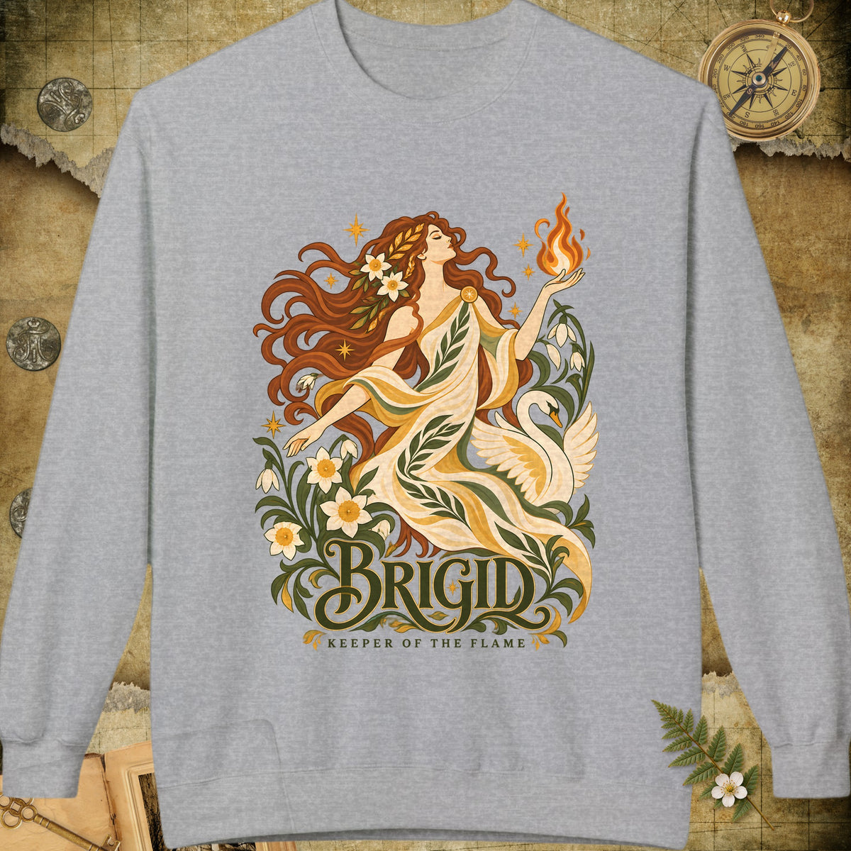 Brigid - Keeper Of The Flame Sweatshirt - Sport Grey