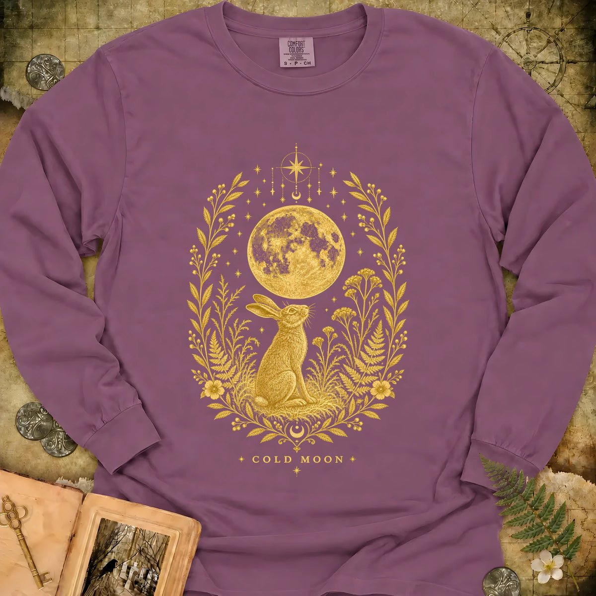 Cold Moon Long Sleeve T-Shirt - Berry