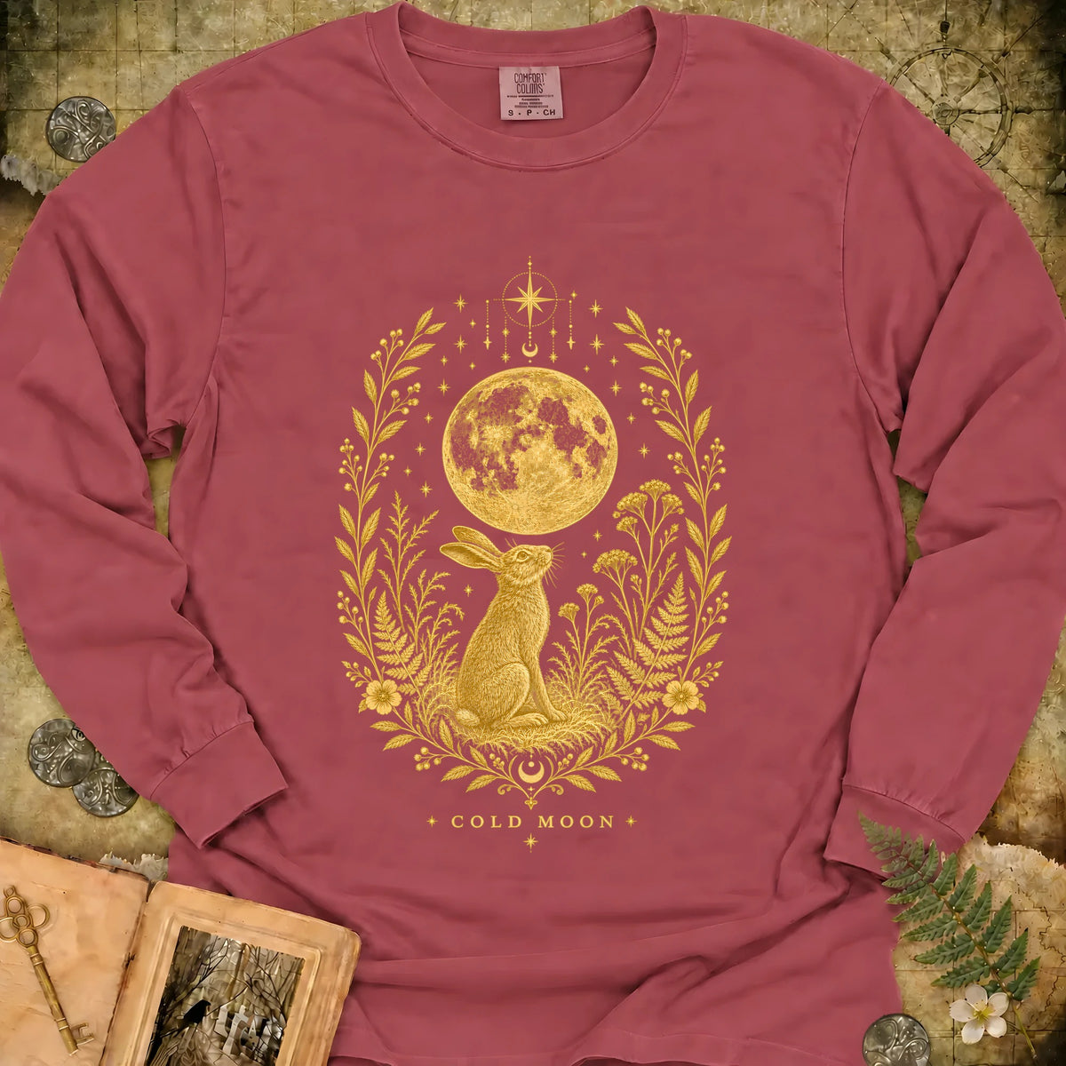 Cold Moon Long Sleeve T-Shirt - Brick