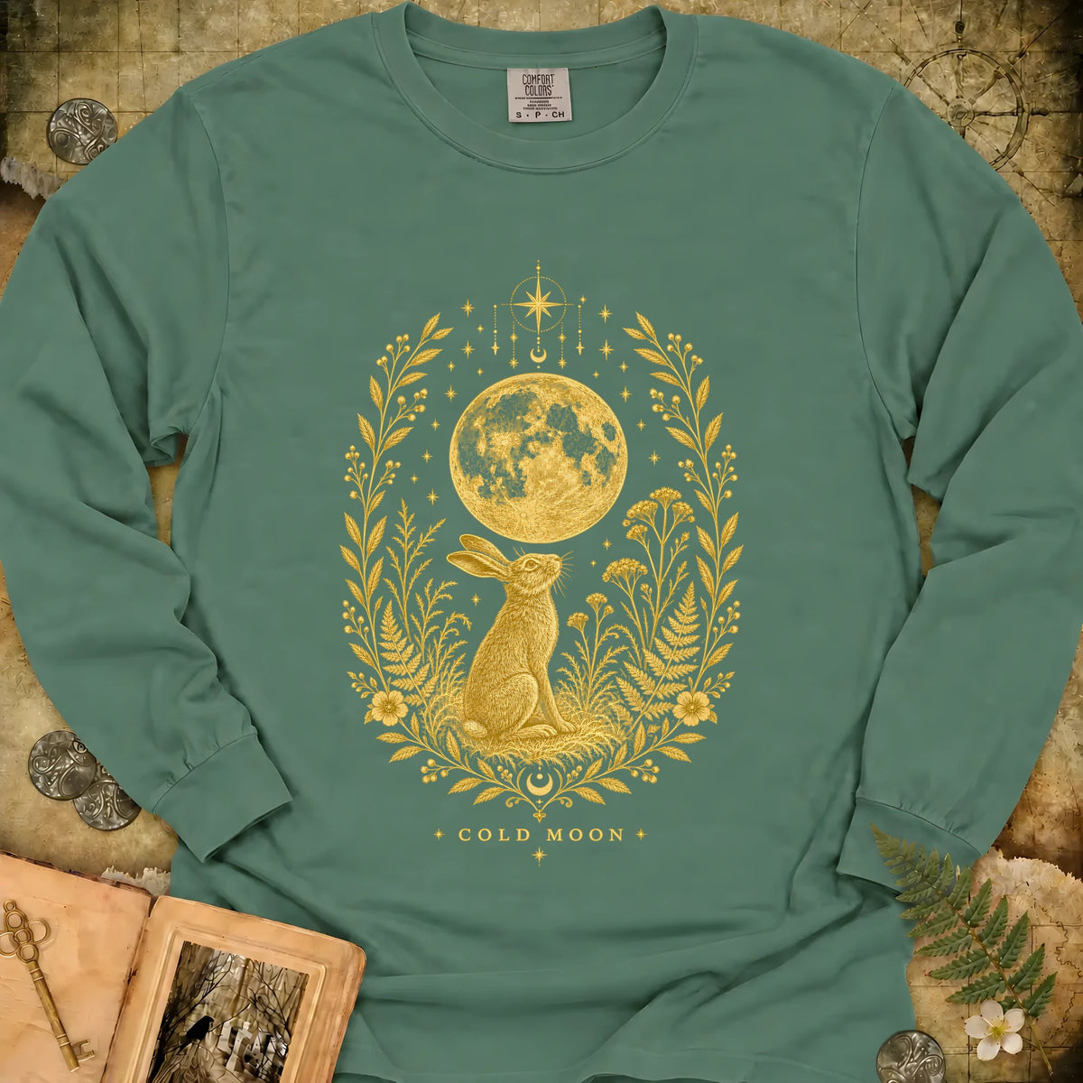 Cold Moon Long Sleeve T-Shirt - Light Green