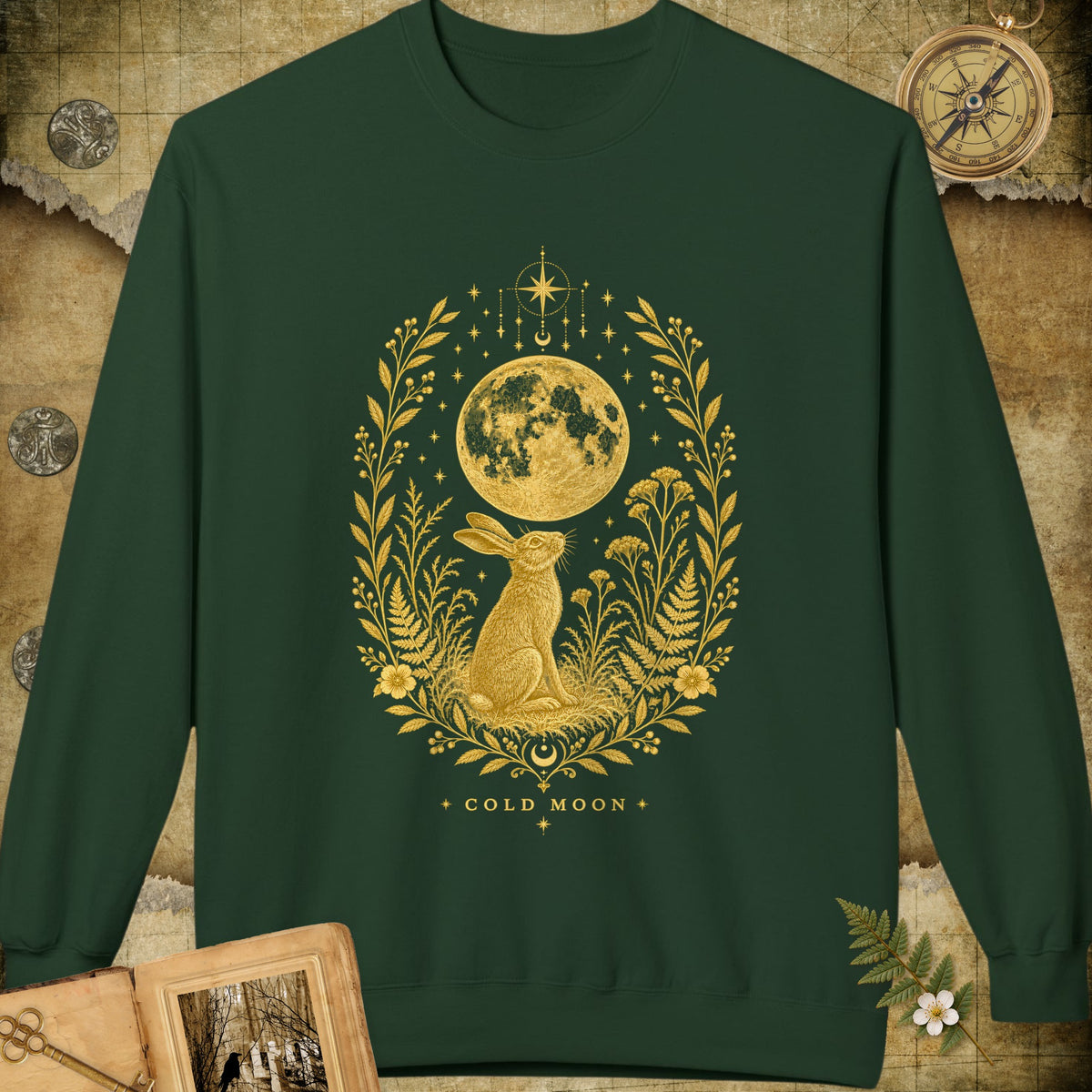 Cold Moon Sweatshirt - Forest Green