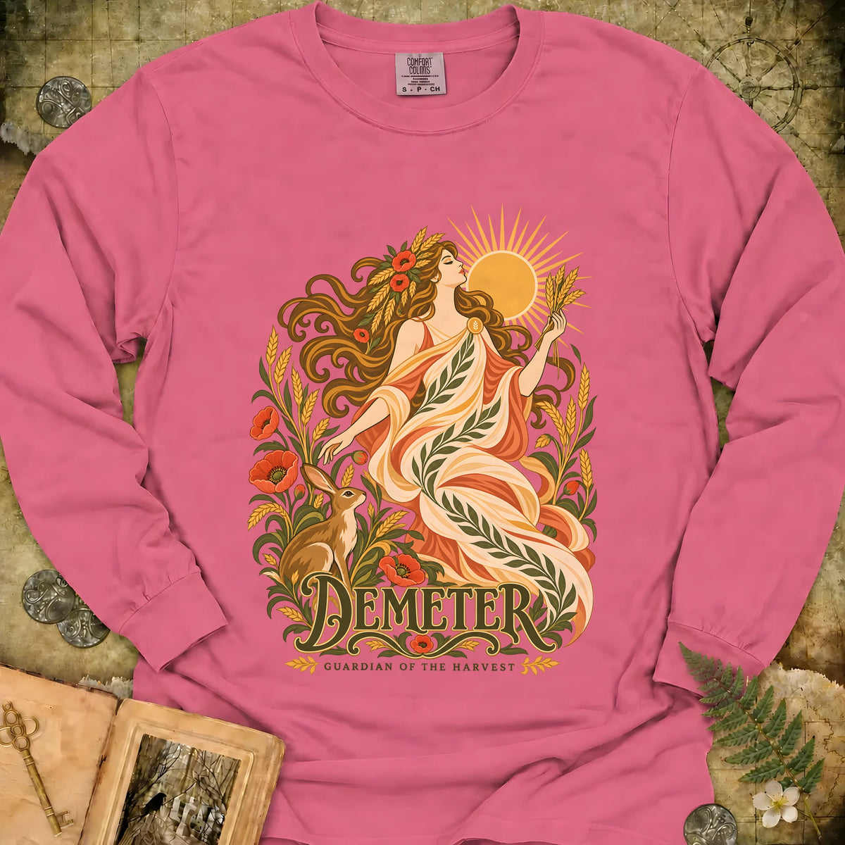 Demeter - Guardian Of The Harvest Long Sleeve T-Shirt - Crunchberry