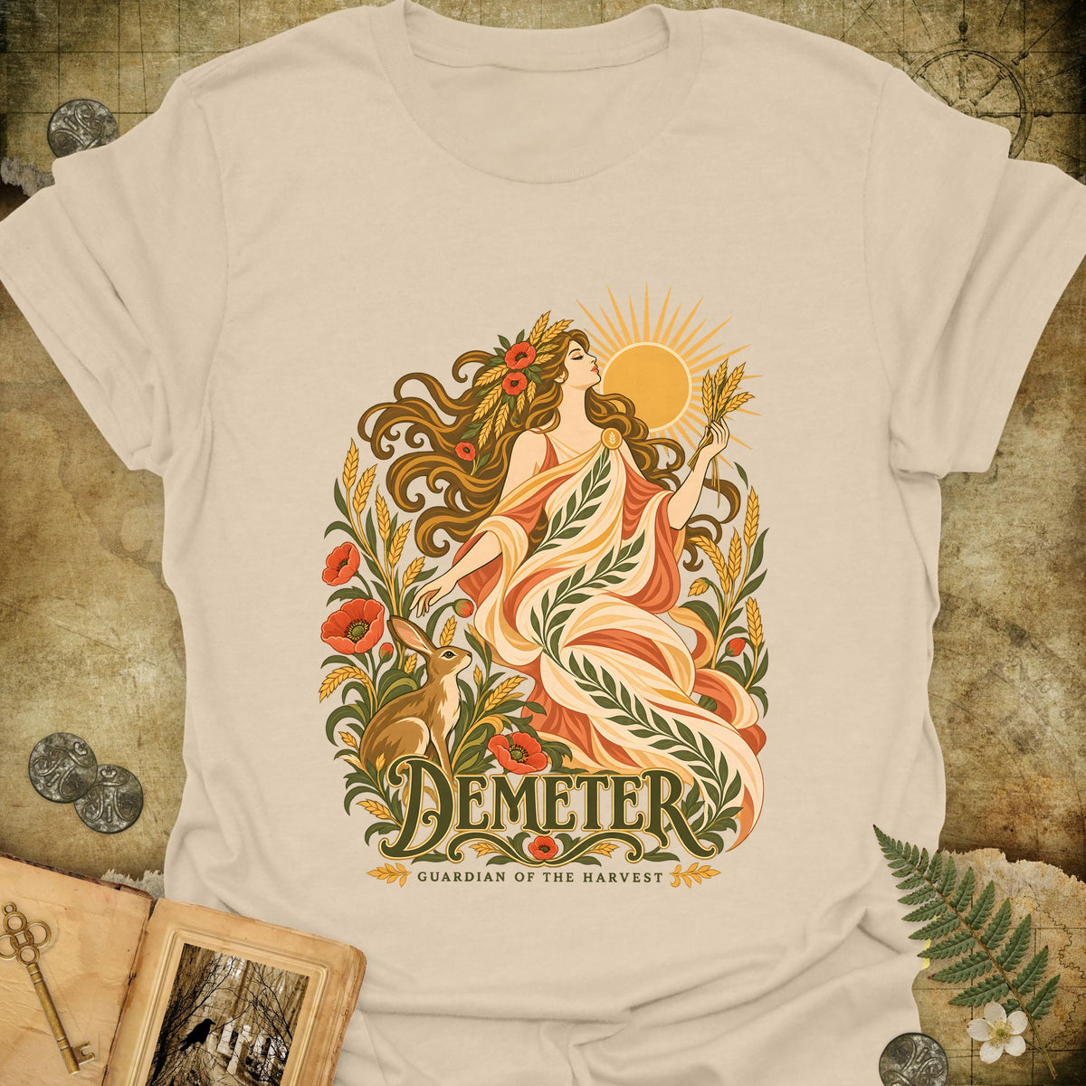 Demeter - Guardian Of The Harvest T-Shirt - Sand