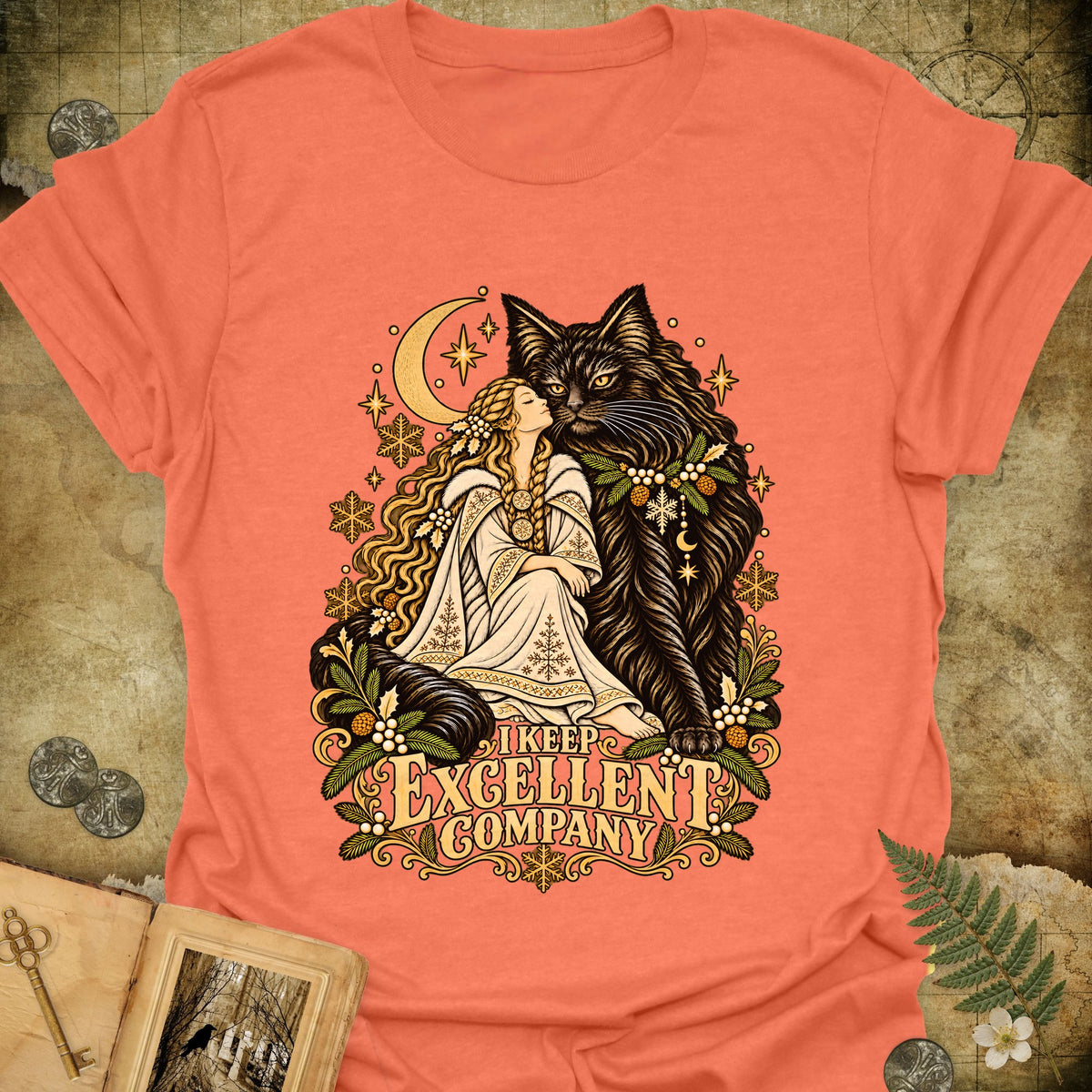 I Keep Excellent Company T-Shirt - Heather Orange
