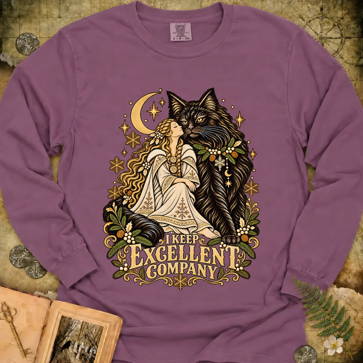 I Keep Excellent Company Long Sleeve T-Shirt - Berry