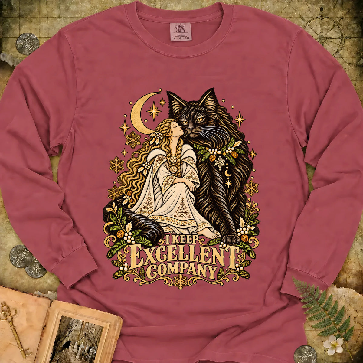 I Keep Excellent Company Long Sleeve T-Shirt - Brick